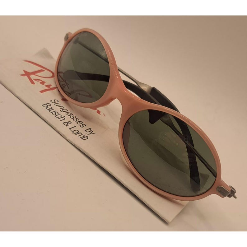 Vintage Pink Ray-Ban Orbs Sunglasses 80's Oval Bausch & Lomb Flash Mirror Lenses image 9