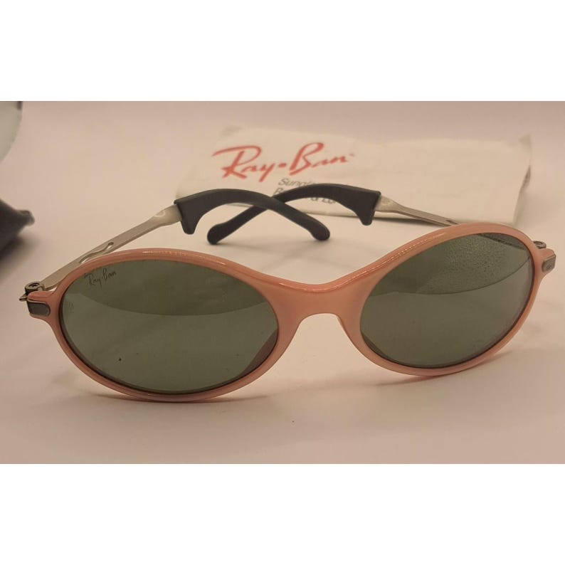 Vintage Pink Ray-Ban Orbs Sunglasses 80's Oval Bausch & Lomb Flash Mirror Lenses image 2