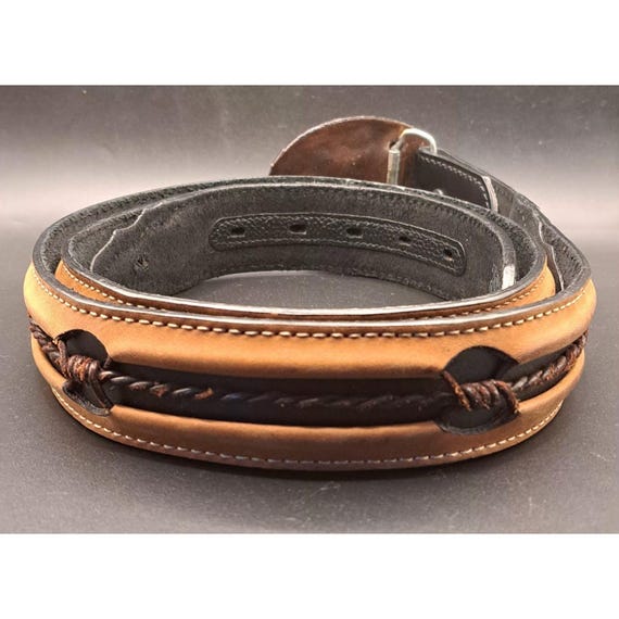 Justin Men's Aged Bark Fenced in Belt 42"