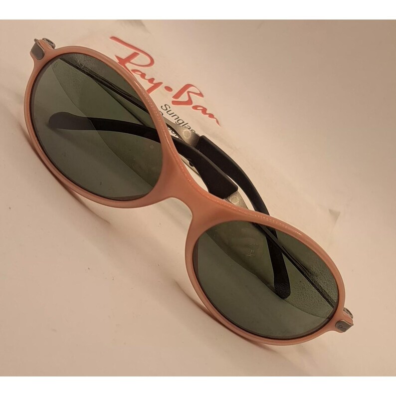 Vintage Pink Ray-Ban Orbs Sunglasses 80's Oval Bausch & Lomb Flash Mirror Lenses image 5