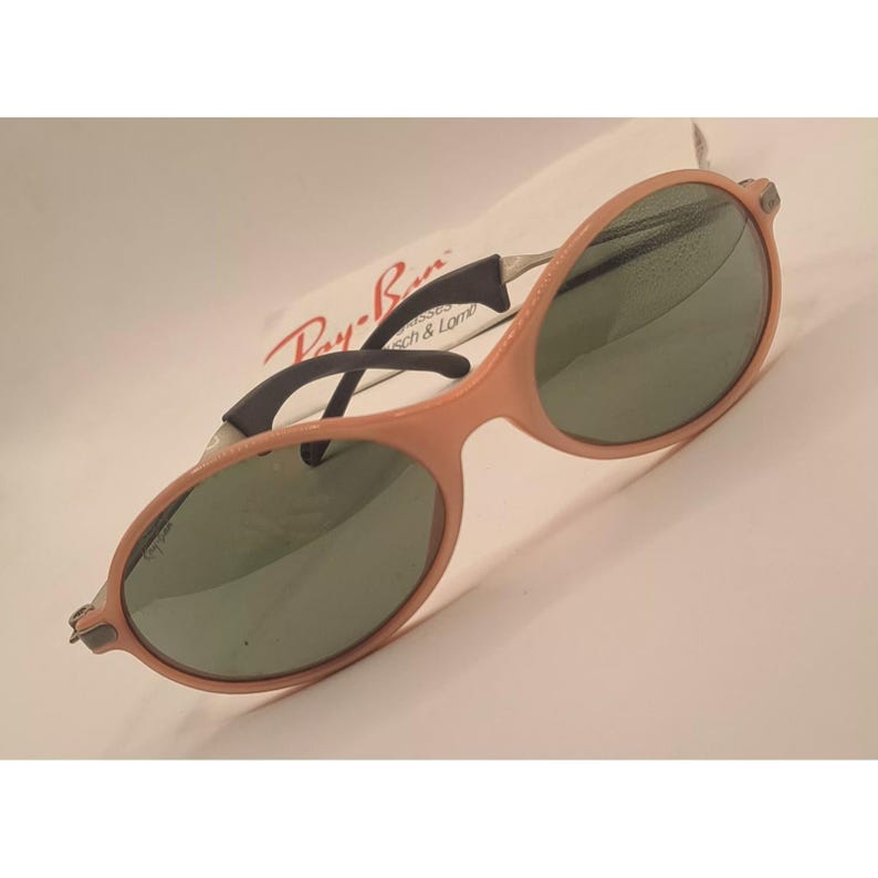Vintage Pink Ray-Ban Orbs Sunglasses 80's Oval Bausch & Lomb Flash Mirror Lenses image 3