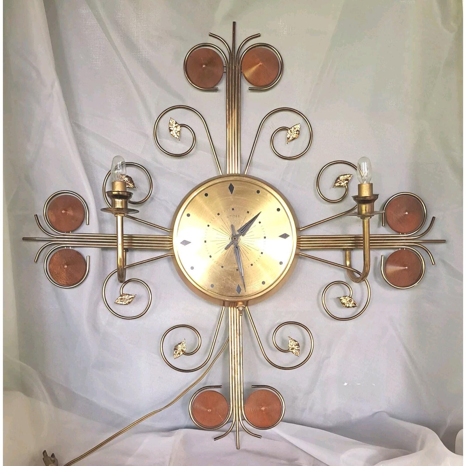 1960s Sunburst Clock - Etsy