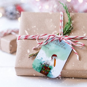 Etichette regalo di New Orleans, arte originale NOLA dipinta a mano su etichette regalo fustellate stampate, presenta Pelican, Voodoo e l'iconico set di arte natalizia