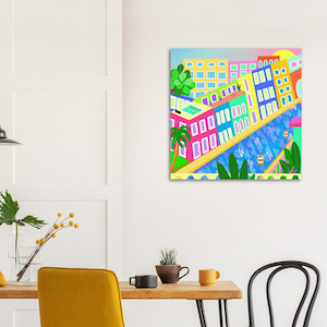 Vibrant Old San Juan Cityscape - High-Quality Matte Poster Print