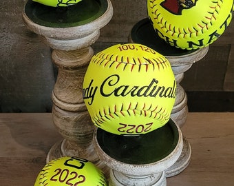 Custom Embroidered Baseball Softball, Coach Gift, Team Trophy