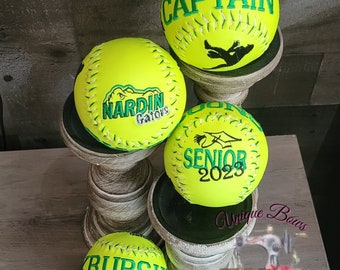 Custom Embroidered Softball: Baseball Coach Gift, Grad Gift