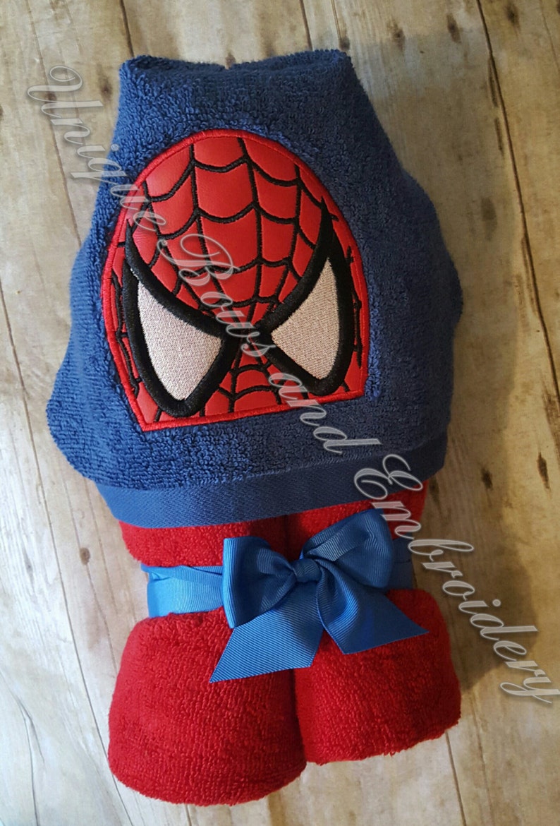 Spiderman Inspired Hooded towel Towels Personalized Etsy