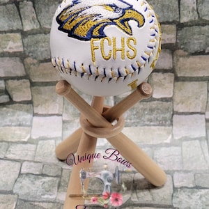 custom embroidered baseball, embroidered softball, softball gift, baseball gift, baseball coach gift,teenage boys, senior night