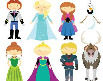 Frozen Digital Clipart & Vector Set - Instant Download - Personal and Commercial Use