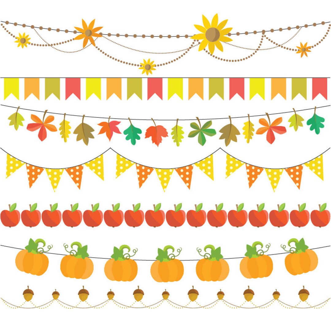 Autumn Garland Clipart Set Instant Download Personal and Commercial Use ...