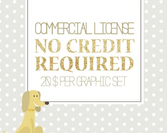 Commercial Use License No Credit Required per Graphic SET