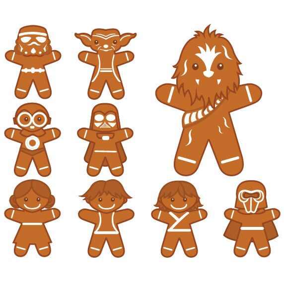 Download Gingerbread Man Star Wars Christmas Ugly Sweaters Clipart ...