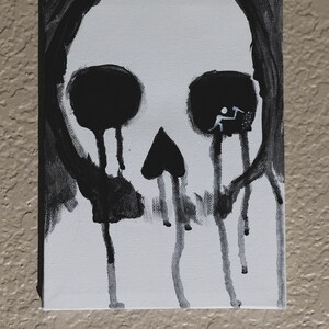 Skull Painting Gothic Wall Art Halloween Decoration Gift