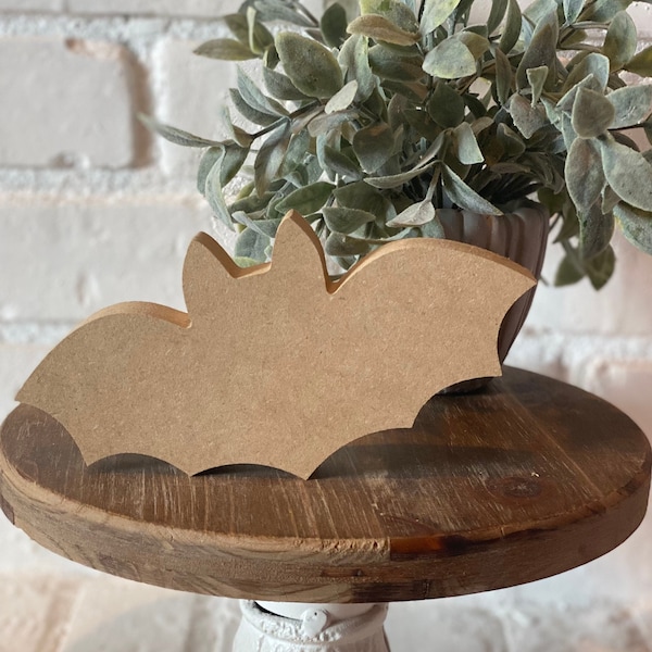 Unfinished wooden Bat Cutout, Halloween craft cutouts, wholesale wood cutouts, wood blanks, fall wood cutouts, Halloween tiered tray