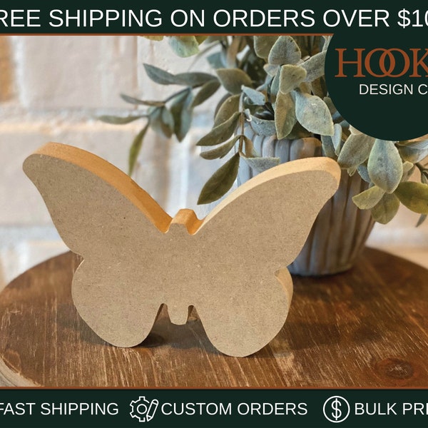 Unfinished Butterfly Wood Cutout, Wood Kids Crafts, Wooden Butterfly, Butterfly Decor, Summer Tiered Tray, Butterfly, Wood Blanks