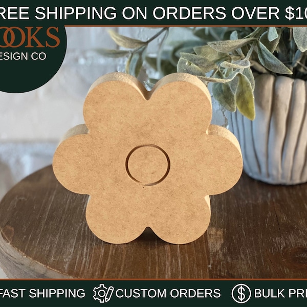 Wooden Flower Cutout, Unfinished Wooden Cutouts, DIY Flower Craft, Spring and Summer Decor, Tiered Tray Decor, DIY Tiered Tray Decor