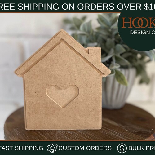 Wooden House Cutout Unfinished Wood Cutouts Wholesale Wood Etsy