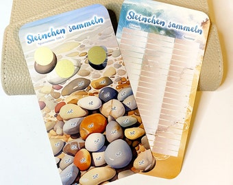 Savings challenge "Collect stones" A6 PRINTED - envelope method / budgeting