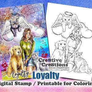 Loyalty Digital Stamp / Printable Coloring Page by Andrea Gomoll Cre8tive Cre8tions image 1