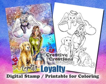 Loyalty - Digital Stamp / Printable Coloring Page by Andrea Gomoll Cre8tive Cre8tions