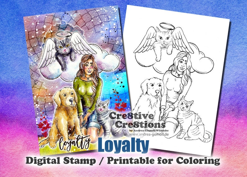 Loyalty Digital Stamp / Printable Coloring Page by Andrea Gomoll Cre8tive Cre8tions image 1