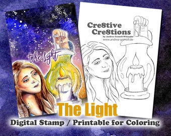 Shine your Light - Digital Stamp / Printable Coloring Page by Andrea Gomoll Cre8tive Cre8tions