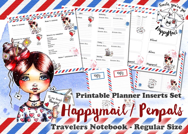 Happymail Penpal Printable Inserts XXL Set for Travelers - Etsy