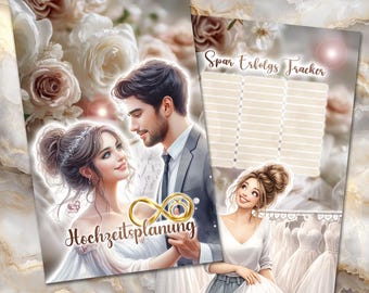 Trennblatt / Dashboard für die Spar-Rubrik "Hochzeitsplanung" GEDRUCKT - Umschlagmethode / Budgetieren