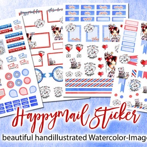 Happymail &amp; Penpal Stickers Printable Planner and Snailmail - Etsy