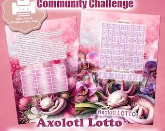 DIGITAL Community Challenge "Axolotl Lotto" - Savings Challenge Envelope Method / Budgeting