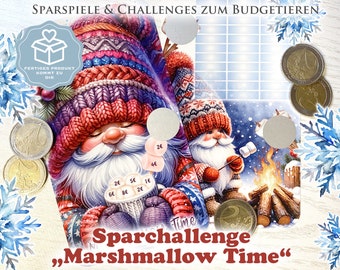 MarshmallowTime - Savings Challenge / Scratch Challenge A6 PRINTED - Envelope Method / Budgeting