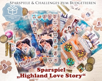 Highland Love Story - Savings Game & Savings Challenges - PRINTED - Envelope Method / Budgeting