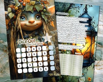 Sparspiel Würfelspiel "Dice Out" Forest Troll - GEDRUCKT - Umschlagmethode / Budgetieren