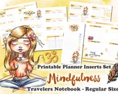 Mindfulness - printable Inserts XXL Set for Travelers Notebook REGULAR - Midori, Fauxdori, Planner - 1 Day on 1 Page - 1 Week on 2 Pages