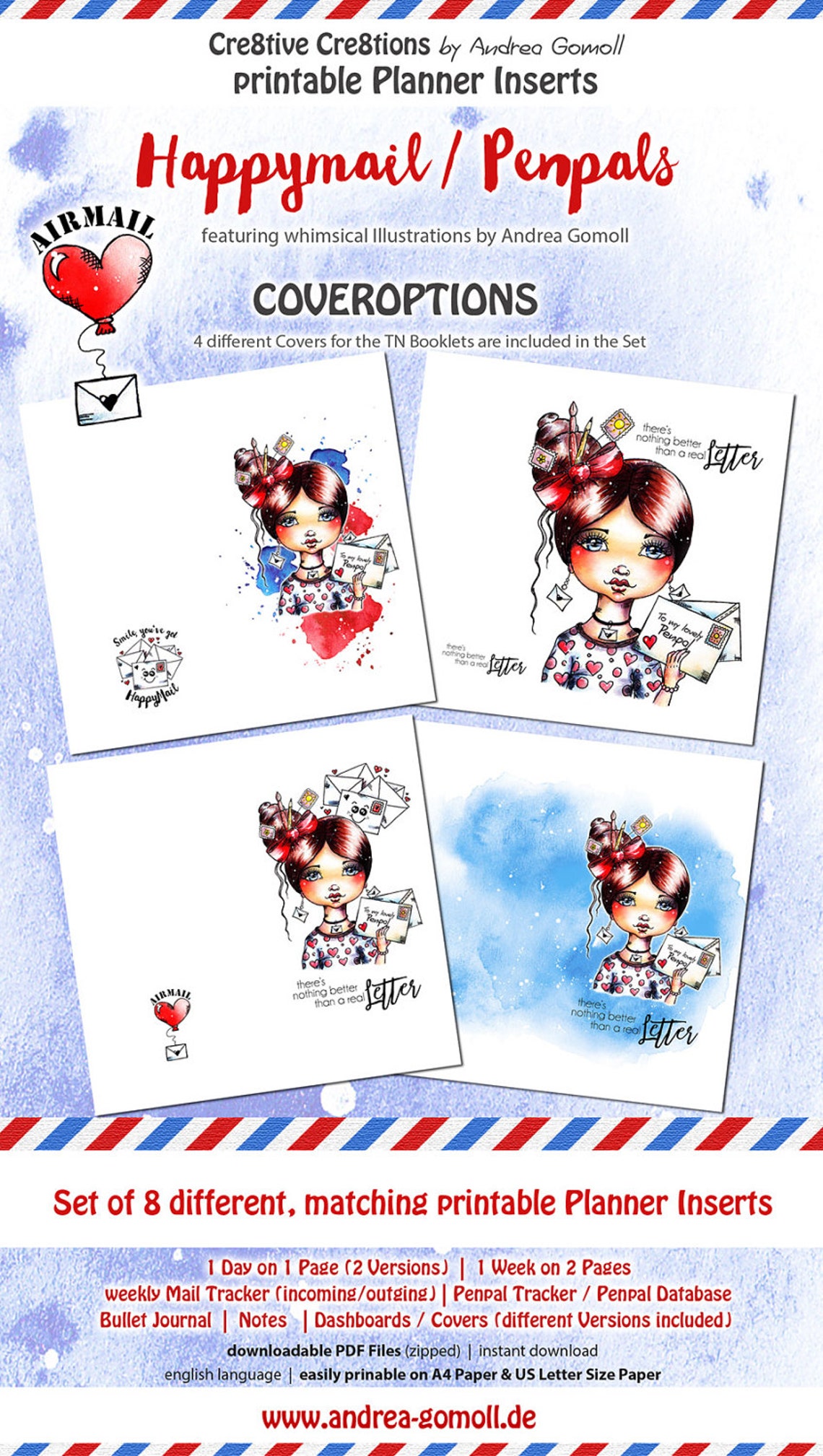 Happymail Penpal Printable Inserts XXL Set for Travelers - Etsy