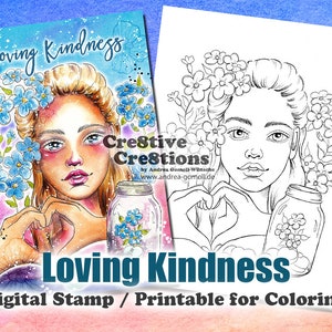 Loving Kindness - Digital Stamp / Printable Coloring Page par Andrea Gomoll Cre8tive Cre8tions