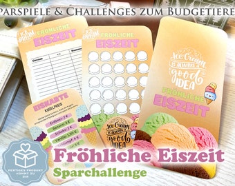 Fröhliche Eiszeit Sparchallenge A6 GEDRUCKT - Umschlagmethode / Budgetieren