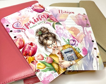 Divider Sheet / Dashboard / Tab "Spring Budget Queen" A6 PRINTED - Envelope Method / Budgeting