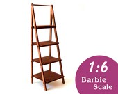 1 6 Doll ladder shelf. Barbie bookshelf, blythe bookcase, 1 6 scale plant shelf unit, stepladder, plant stand, monster high, pullip, YoSD