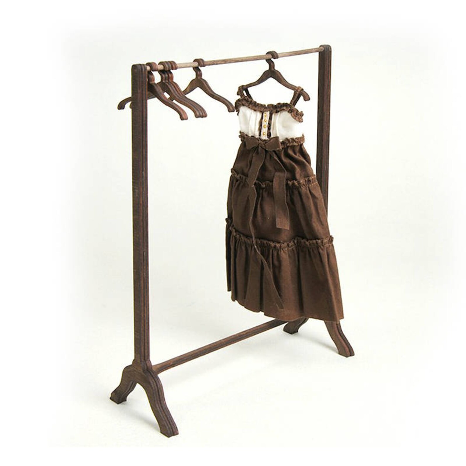 16 Doll clothes rack 3 with hangers. Barbie scale Blythe Etsy