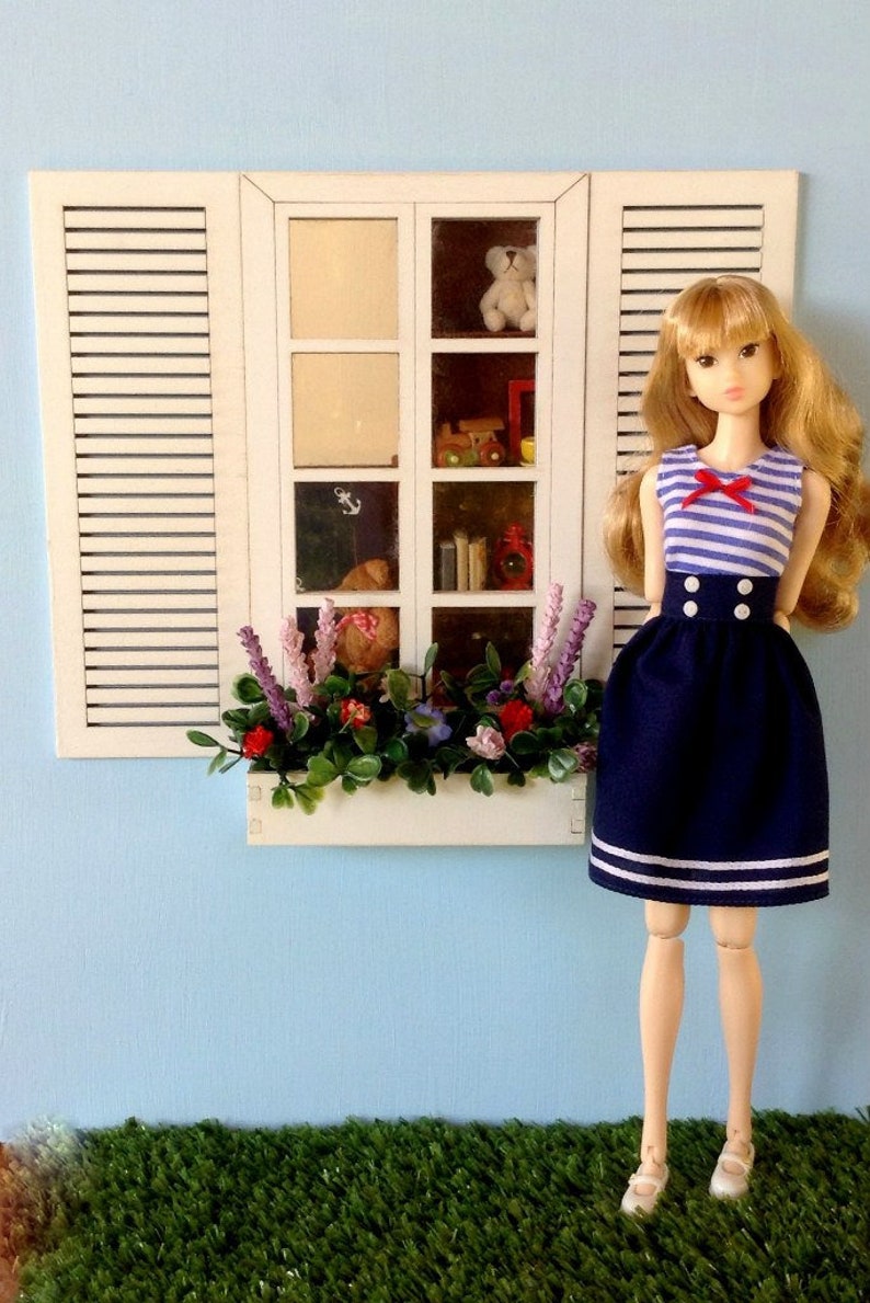 Doll roombox windows 1/6 scale. Barbie dollhouse window Etsy