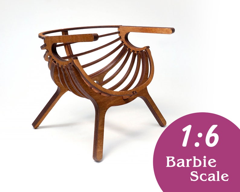 16 Doll Shell Chair. Branca Inspired Lounge Chair. Barbie Etsy