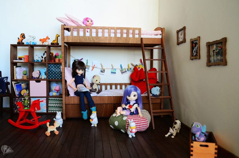 Download 1:6 Doll bunk bed. Barbie bunk bed Blythe monster high | Etsy