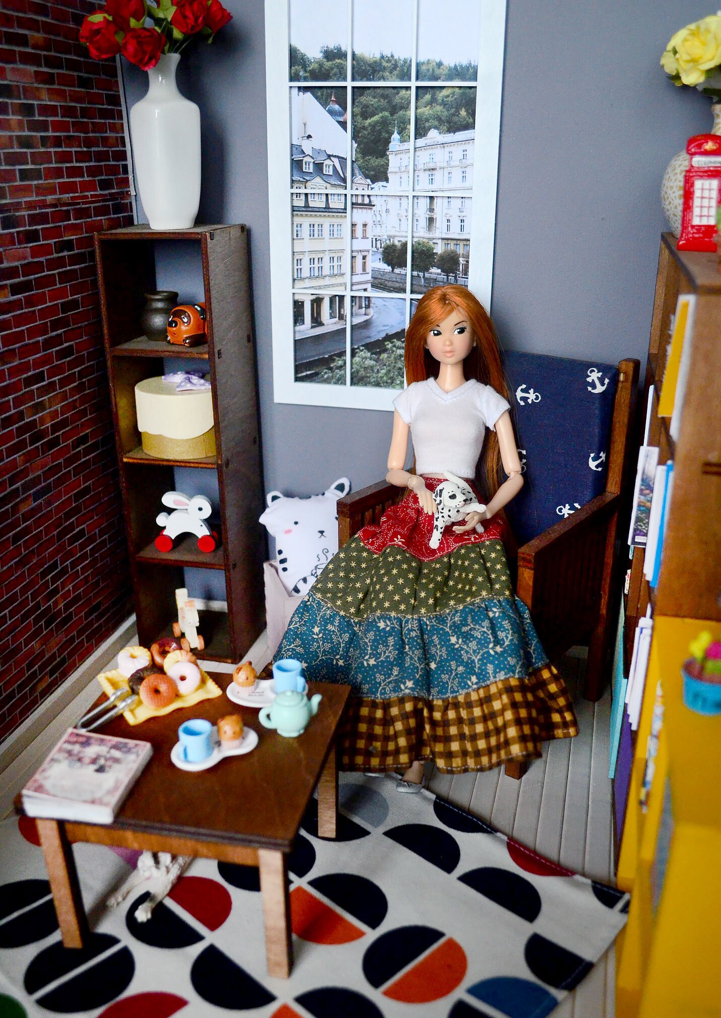 16 Doll coffee table square. Barbie coffee table 1/6 scale Etsy