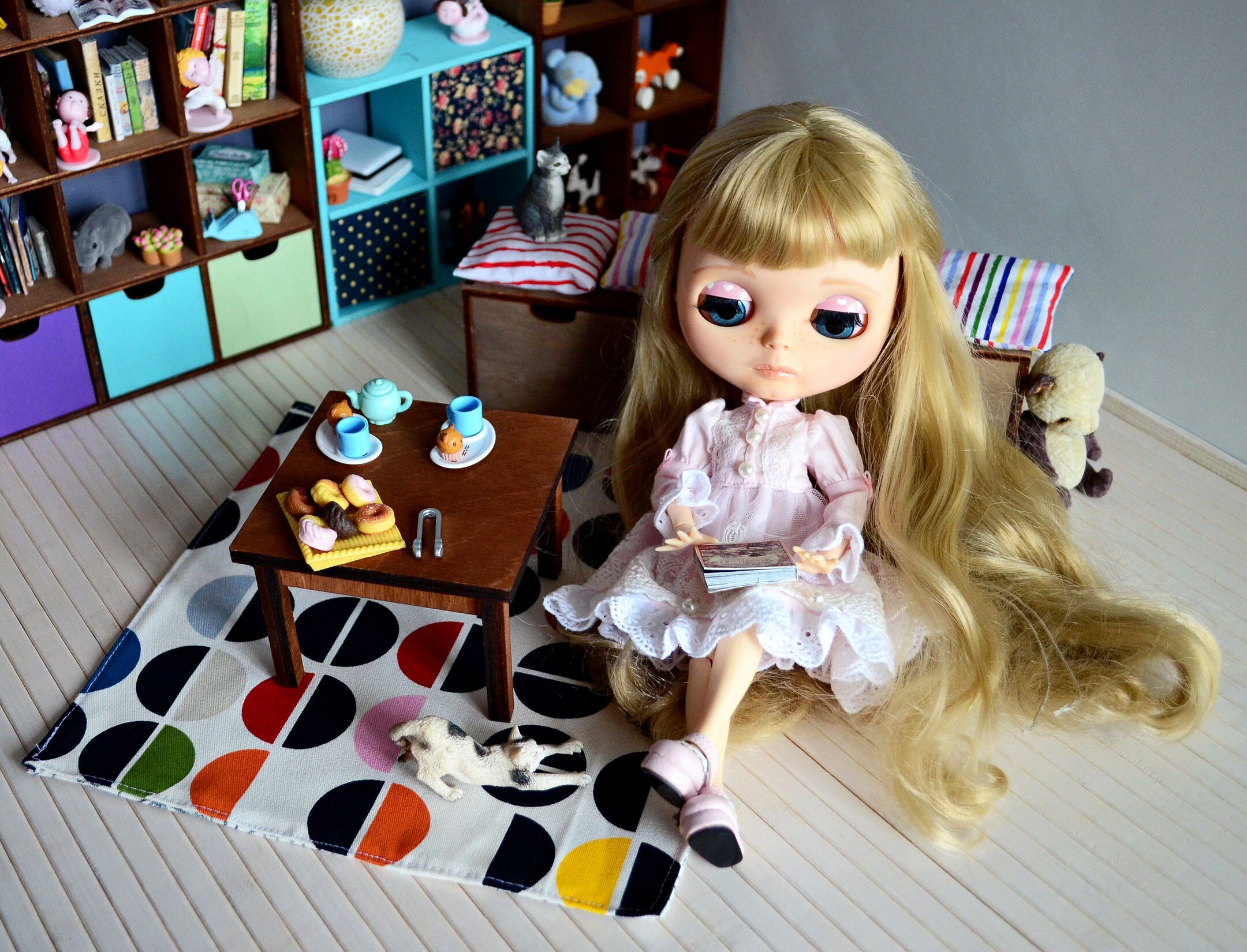 16 Doll coffee table square. Barbie coffee table 1/6 scale Etsy
