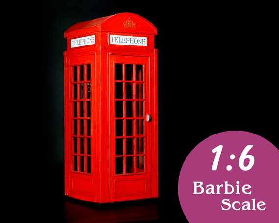 1 6 London Phone Booth Model Diy Kit Ready To Use Red Etsy