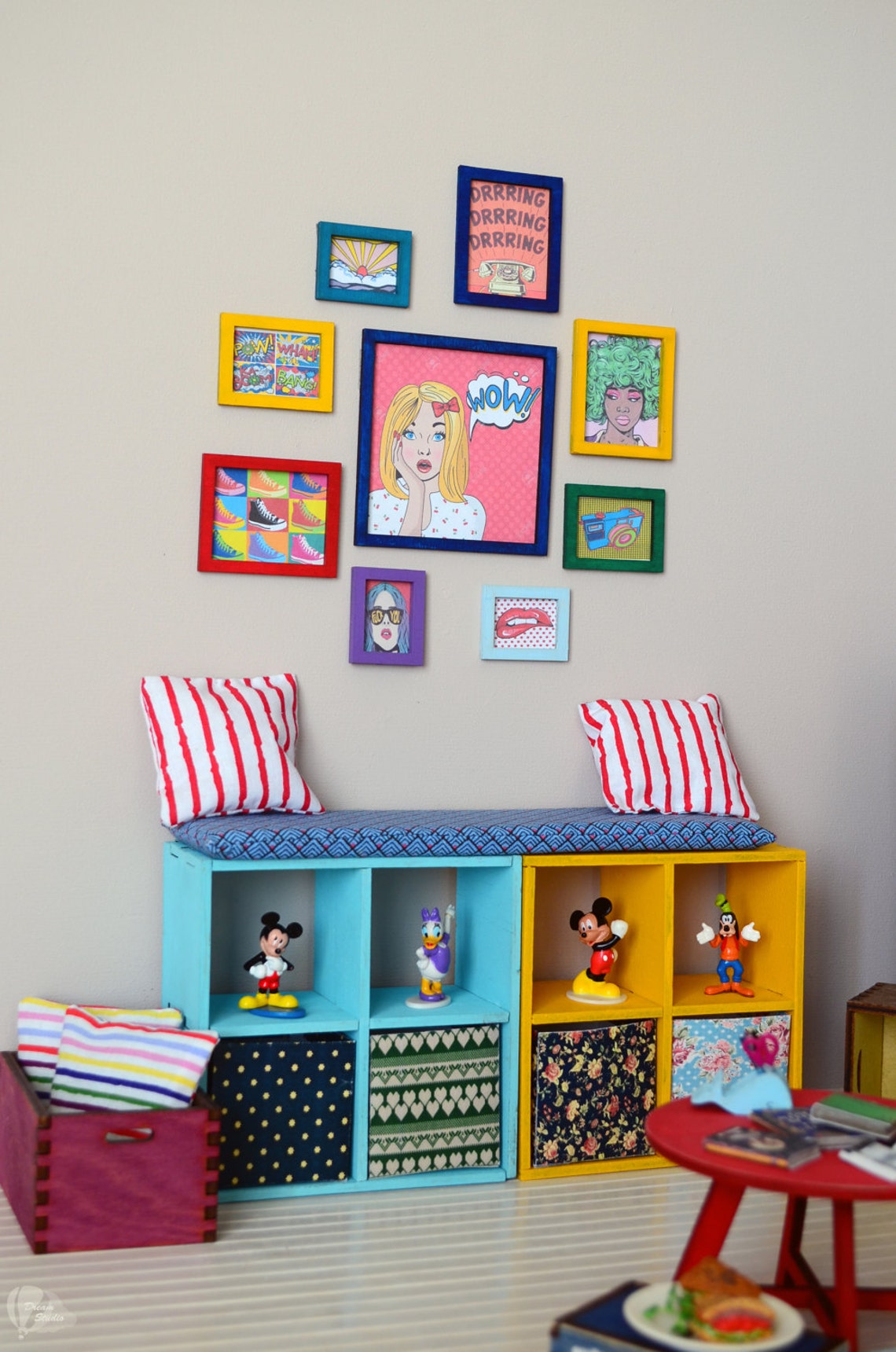 16 Doll shelf unit 2x2 cells. Barbie cupboard Blythe shelf Etsy