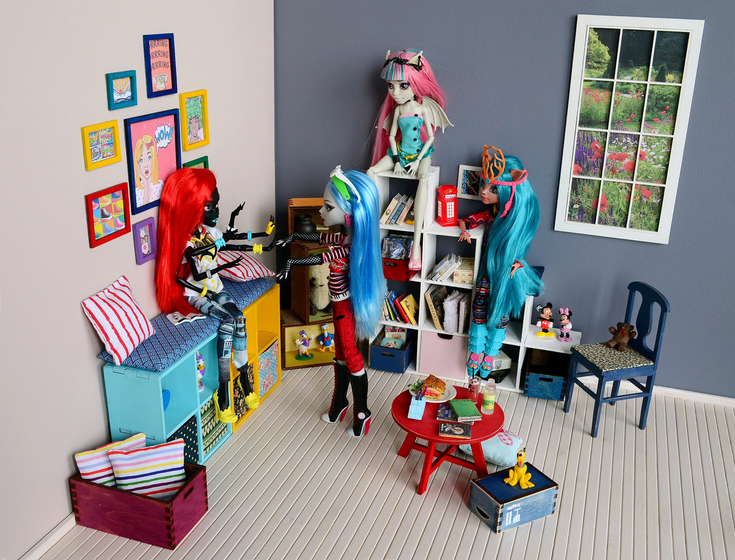 16 Doll coffee table round. Barbie coffee table 1/6 scale Etsy