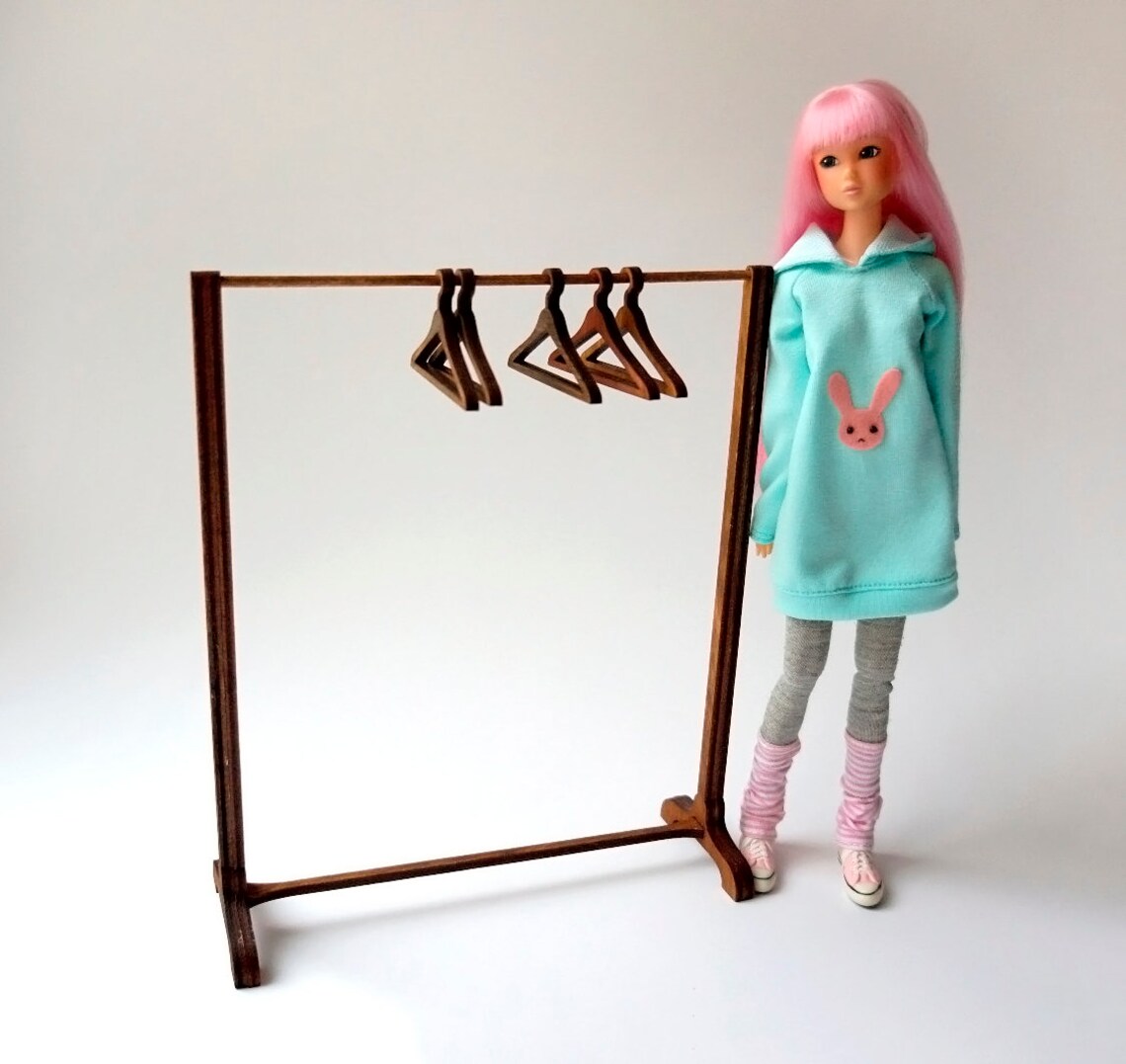 14 Doll clothes rack 4 with hangers. MSD scale bjd doll Etsy