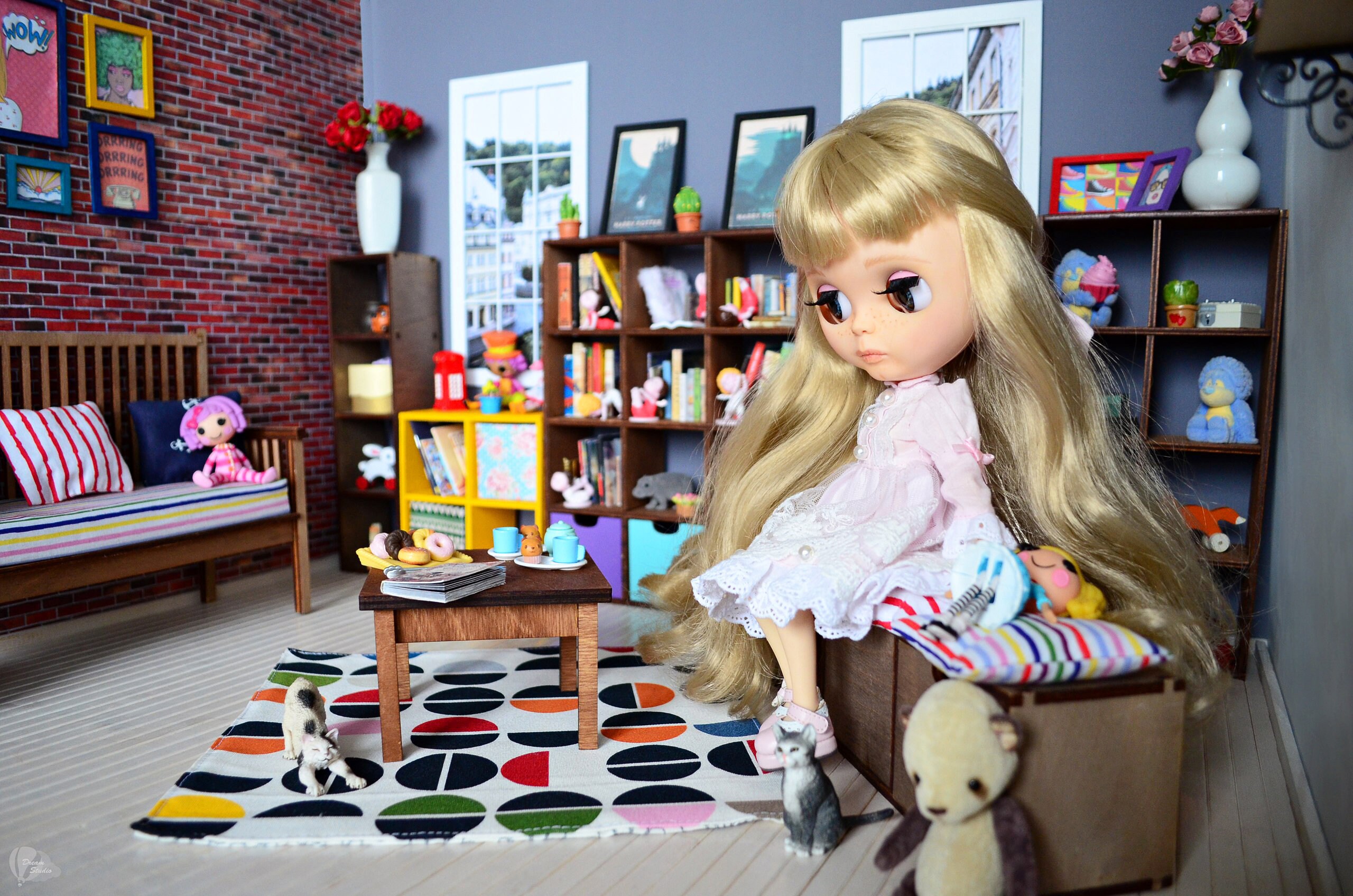 16 Doll coffee table square. Barbie coffee table 1/6 scale Etsy